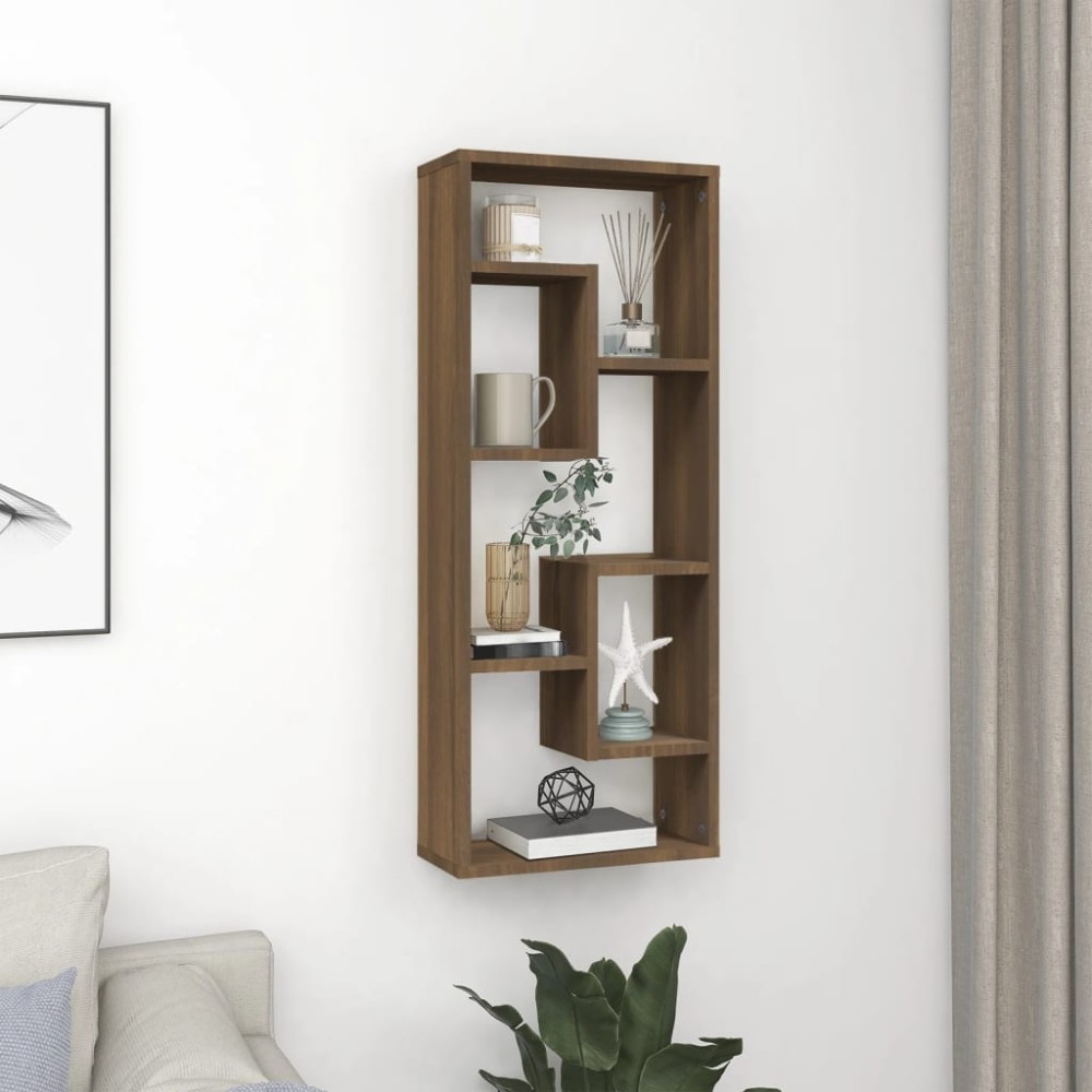 vidaXL Raft de perete, stejar maro, 36x16x90 cm, lemn compozit