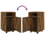 vidaXL Dulap lateral cu roți stejar afumat 33x38x60 cm lemn prelucrat
