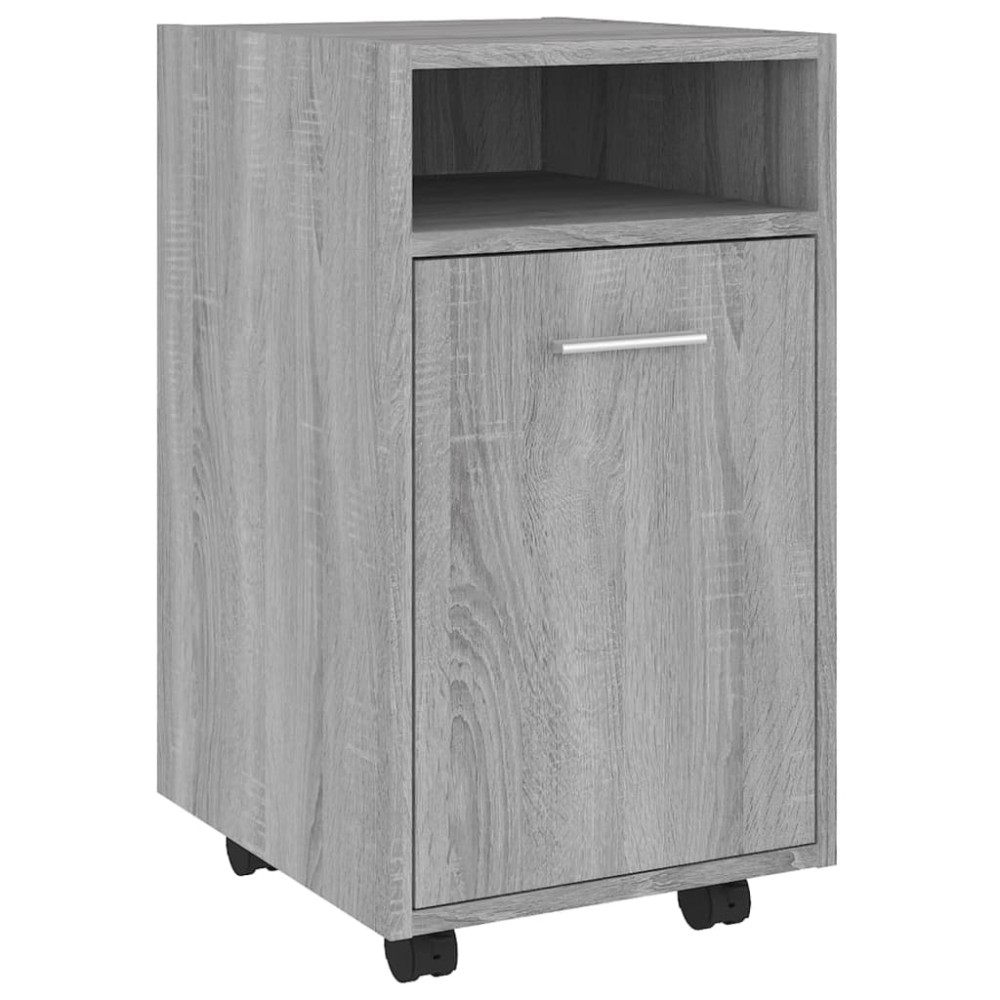 vidaXL Dulap lateral cu roți gri sonoma 33x38x60 cm lemn prelucrat