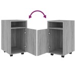 vidaXL Dulap lateral cu roți gri sonoma 33x38x60 cm lemn prelucrat