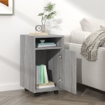 vidaXL Dulap lateral cu roți gri sonoma 33x38x60 cm lemn prelucrat