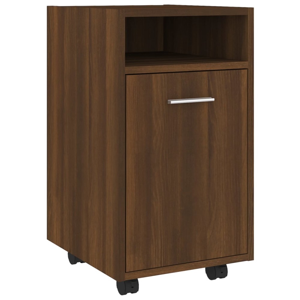 vidaXL Dulap lateral cu roți stejar maro 33x38x60 cm lemn prelucrat