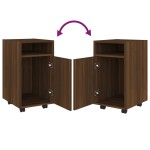 vidaXL Dulap lateral cu roți stejar maro 33x38x60 cm lemn prelucrat