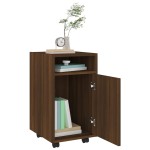 vidaXL Dulap lateral cu roți stejar maro 33x38x60 cm lemn prelucrat