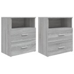 vidaXL Noptiere, 2 buc., gri sonoma, 50x32x60 cm vidaXL Noptiere, 2 buc., gri sonoma, 50x32x60 cm