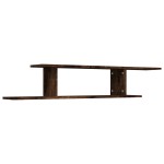 vidaXL Raft TV montat pe perete stejar fumuriu 125x18x23 cm lemn vidaXL Raft TV montat pe perete stejar fumuriu 125x18x23 cm lemn