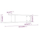 vidaXL Raft TV montat pe perete gri sonoma 125x18x23 cm lemn vidaXL Raft TV montat pe perete gri sonoma 125x18x23 cm lemn
