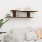 vidaXL Raft TV montat pe perete stejar maro 125x18x23 cm lemn vidaXL Raft TV montat pe perete stejar maro 125x18x23 cm lemn