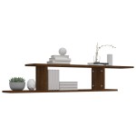 vidaXL Raft TV montat pe perete stejar maro 125x18x23 cm lemn vidaXL Raft TV montat pe perete stejar maro 125x18x23 cm lemn