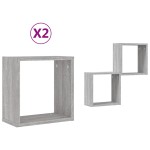 vidaXL Rafturi cuburi de perete 2 buc Gri Sonoma 30x15x30 cm vidaXL Rafturi cuburi de perete 2 buc Gri Sonoma 30x15x30 cm