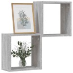 vidaXL Rafturi cuburi de perete 2 buc Gri Sonoma 30x15x30 cm vidaXL Rafturi cuburi de perete 2 buc Gri Sonoma 30x15x30 cm