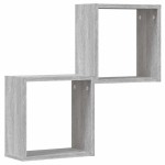 vidaXL Rafturi cuburi de perete 2 buc Gri Sonoma 30x15x30 cm vidaXL Rafturi cuburi de perete 2 buc Gri Sonoma 30x15x30 cm