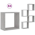 vidaXL Rafturi cuburi de perete 4 buc Gri Sonoma 30x15x30 cm vidaXL Rafturi cuburi de perete 4 buc Gri Sonoma 30x15x30 cm