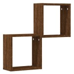 vidaXL Rafturi cub de perete 2 buc Stejar maro 30x15x30 cm vidaXL Rafturi cub de perete 2 buc Stejar maro 30x15x30 cm