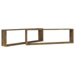 vidaXL Rafturi de perete cub, 2 buc., stejar fumuriu 100x15x30 cm lemn