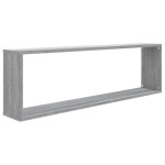 vidaXL Rafturi de perete cub, 2 buc., gri sonoma, 100x15x30 cm, lemn vidaXL Rafturi de perete cub, 2 buc., gri sonoma, 100x15x30 cm, lemn