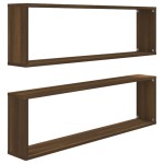 vidaXL Rafturi de perete cub, 2 buc., stejar maro 100x15x30 cm lemn vidaXL Rafturi de perete cub, 2 buc., stejar maro 100x15x30 cm lemn