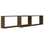 vidaXL Rafturi de perete cub, 2 buc., stejar maro 100x15x30 cm lemn vidaXL Rafturi de perete cub, 2 buc., stejar maro 100x15x30 cm lemn