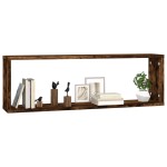 vidaXL Rafturi de perete cub, 4 buc. stejar fumuriu 80x15x26,5 cm lemn