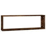 vidaXL Rafturi de perete cub, 4 buc. stejar fumuriu 80x15x26,5 cm lemn