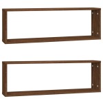 vidaXL Rafturi de perete cub, 2 buc. stejar maro, 80x15x26,5 cm, lemn vidaXL Rafturi de perete cub, 2 buc. stejar maro, 80x15x26,5 cm, lemn
