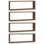 vidaXL Rafturi de perete cub, 4 buc. stejar maro, 80x15x26,5 cm, lemn vidaXL Rafturi de perete cub, 4 buc. stejar maro, 80x15x26,5 cm, lemn