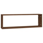 vidaXL Rafturi de perete cub, 4 buc. stejar maro, 80x15x26,5 cm, lemn vidaXL Rafturi de perete cub, 4 buc. stejar maro, 80x15x26,5 cm, lemn