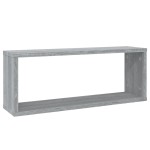 vidaXL Rafturi de perete cub, 2 buc., gri sonoma, 60x15x23 cm, lemn vidaXL Rafturi de perete cub, 2 buc., gri sonoma, 60x15x23 cm, lemn