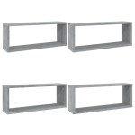 vidaXL Rafturi de perete cub, 4 buc., gri sonoma, 60x15x23 cm, lemn vidaXL Rafturi de perete cub, 4 buc., gri sonoma, 60x15x23 cm, lemn