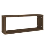 vidaXL Rafturi de perete cub, 2 buc., stejar maro, 60x15x23 cm, lemn