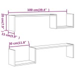 vidaXL Rafturi colț perete 2 buc sonoma gri 100x15x20cm lemn prelucrat vidaXL Rafturi colț perete 2 buc sonoma gri 100x15x20cm lemn prelucrat