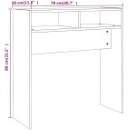 vidaXL Măsuță consolă, stejar fumuriu, 78x30x80 cm, lemn prelucrat vidaXL Măsuță consolă, stejar fumuriu, 78x30x80 cm, lemn prelucrat