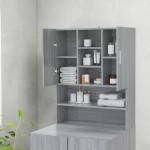 vidaXL Dulap mașină de spălat, gri sonoma, 70,5x25,5x90 cm vidaXL Dulap mașină de spălat, gri sonoma, 70,5x25,5x90 cm