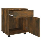 vidaXL Dulap cu roți, stejar fumuriu, 45x38x54 cm, lemn prelucrat