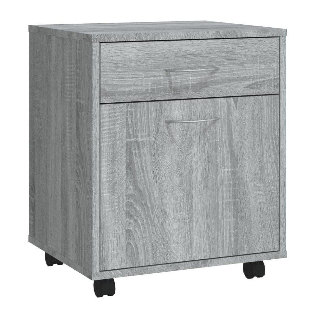 vidaXL Dulap cu roți, gri sonoma, 45x38x54 cm, lemn prelucrat