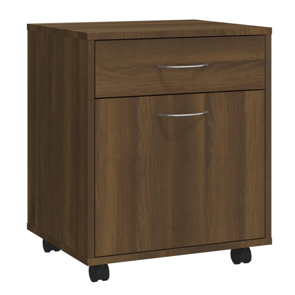 vidaXL Dulap cu roți, stejar maro, 45x38x54 cm, lemn prelucrat
