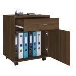 vidaXL Dulap cu roți, stejar maro, 45x38x54 cm, lemn prelucrat vidaXL Dulap cu roți, stejar maro, 45x38x54 cm, lemn prelucrat