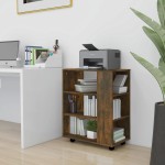 vidaXL Dulap cu roți, stejar fumuriu, 60x35x75 cm, lemn prelucrat vidaXL Dulap cu roți, stejar fumuriu, 60x35x75 cm, lemn prelucrat