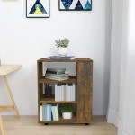 vidaXL Dulap cu roți, stejar fumuriu, 60x35x75 cm, lemn prelucrat vidaXL Dulap cu roți, stejar fumuriu, 60x35x75 cm, lemn prelucrat
