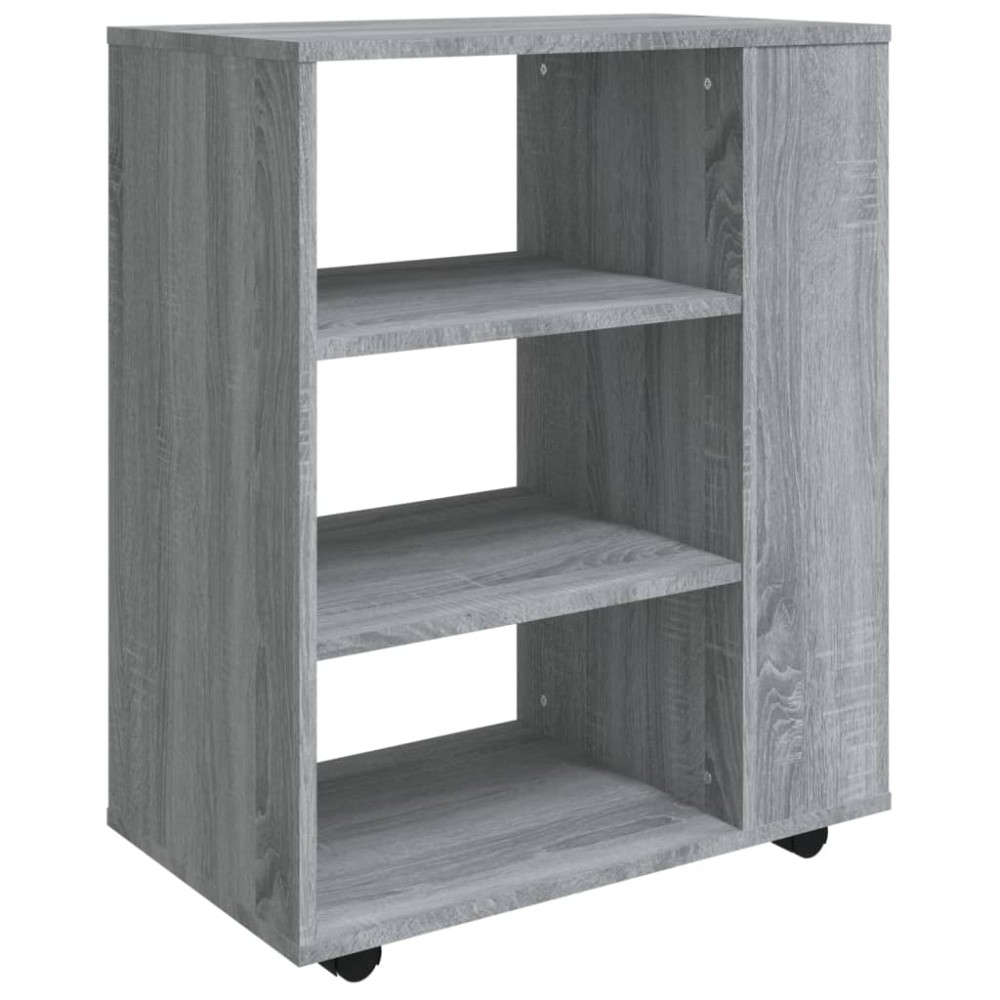 vidaXL Dulap cu roți, gri sonoma, 60x35x75 cm, lemn prelucrat