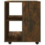 vidaXL Dulap cu roți, stejar fumuriu, 60x53x72 cm, lemn prelucrat