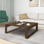vidaXL Măsuță de cafea, stejar maro, 100x100x35 cm, lemn prelucrat vidaXL Măsuță de cafea, stejar maro, 100x100x35 cm, lemn prelucrat
