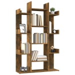 vidaXL Bibliotecă, stejar fumuriu, 86x25,5x140 cm, lemn prelucrat