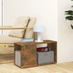vidaXL Comodă TV, stejar fumuriu, 60x24x32 cm, lemn compozit vidaXL Comodă TV, stejar fumuriu, 60x24x32 cm, lemn compozit