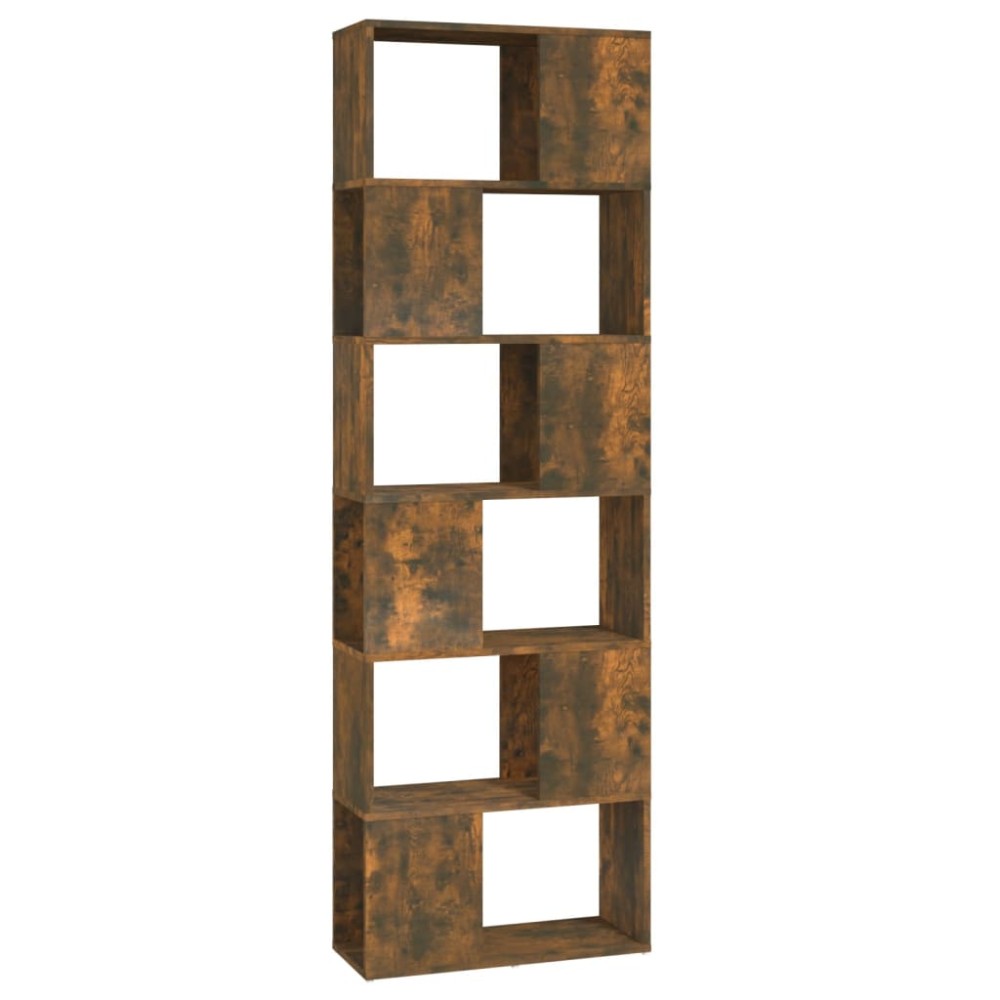 vidaXL Bibliotecă/Separator de cameră, stejar fumuriu, 60x24x186 cm