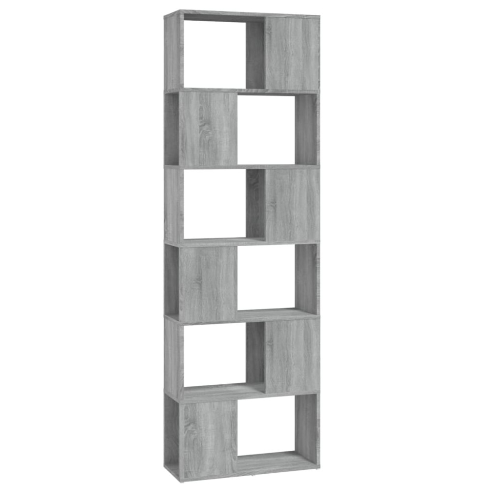 vidaXL Bibliotecă/Separator de cameră, gri sonoma, 60x24x186 cm