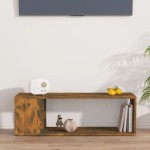vidaXL Comodă TV, stejar fumuriu, 100x24x32 cm, lemn prelucrat vidaXL Comodă TV, stejar fumuriu, 100x24x32 cm, lemn prelucrat