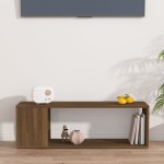 vidaXL Comodă TV, stejar maro, 100x24x32 cm, lemn prelucrat vidaXL Comodă TV, stejar maro, 100x24x32 cm, lemn prelucrat