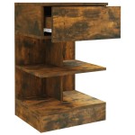 vidaXL Noptiere, 2 buc., stejar fumuriu, 40x35x65 cm, lemn prelucrat vidaXL Noptiere, 2 buc., stejar fumuriu, 40x35x65 cm, lemn prelucrat