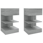 vidaXL Noptiere, 2 buc., gri sonoma, 40x35x65 cm, lemn prelucrat vidaXL Noptiere, 2 buc., gri sonoma, 40x35x65 cm, lemn prelucrat